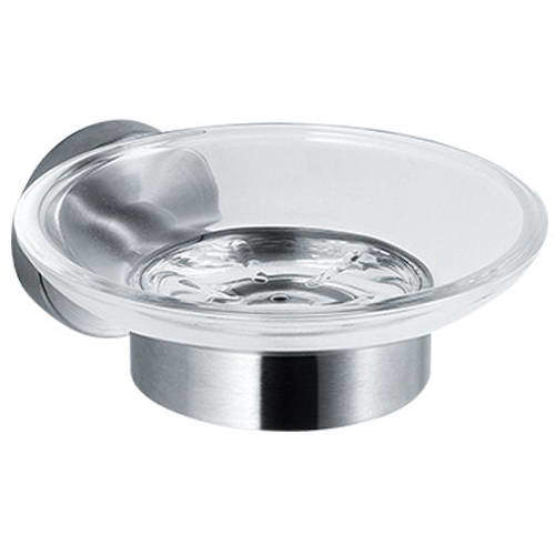 Acorn Thorn Glass Soap Dish & Wall Mount (Stainless Steel).