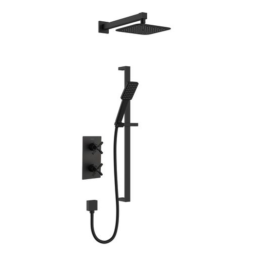 Bristan Cruzar Thermostatic Shower Pack With Slide Rail Kit (Matt Black).