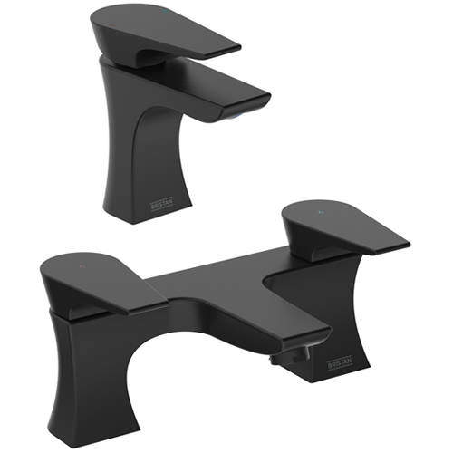 Bristan Hourglass Basin & Bath Filler Tap Pack (Black).