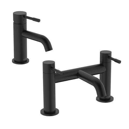 Bristan Mila Basin & Bath Filler Tap Pack (Black).