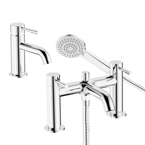 Bristan Mila Basin & Bath Shower Mixer Tap Pack (Chrome).