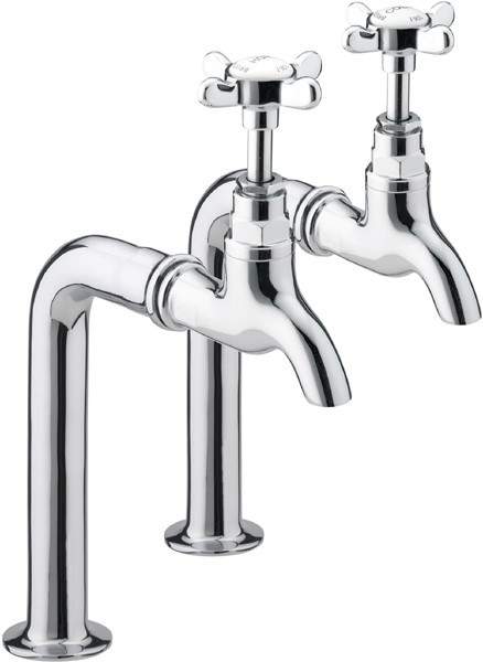 Bristan 1901 Bib Taps With Up Stands (Pair, Chrome Plated).