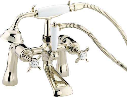 Bristan 1901 Bath Shower Mixer Tap, Gold Plated. NBSMGCD