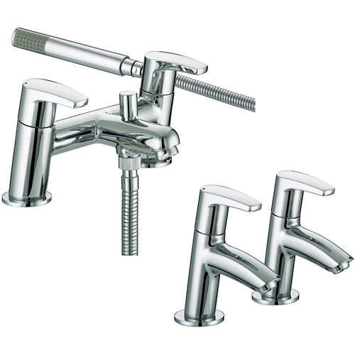 Bristan Orta Basin & Bath Shower Mixer Tap Pack (Chrome).