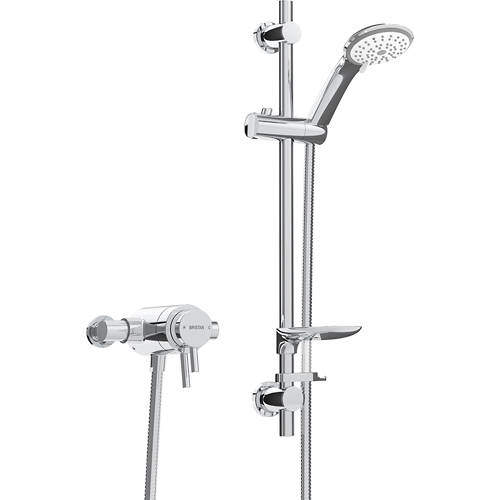 Bristan Prism Exposed Dual Control Shower Valve With Slide Rail Kit (Chrome).