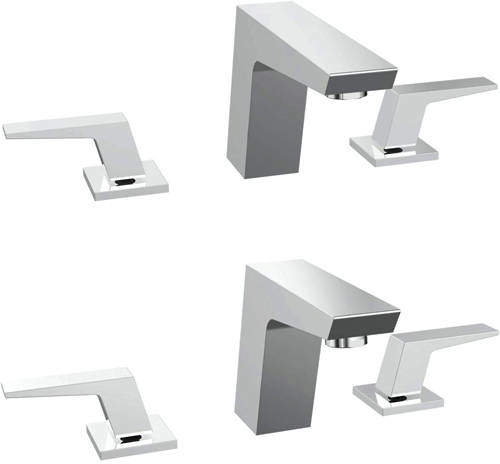 Bristan Sail 3 Hole Basin & Bath Filler Tap Pack (Chrome).