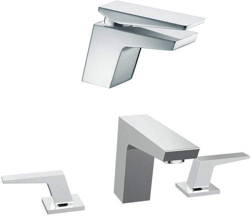 Bristan Sail Mono Basin & 3 Hole Bath Filler Tap Pack (Chrome).