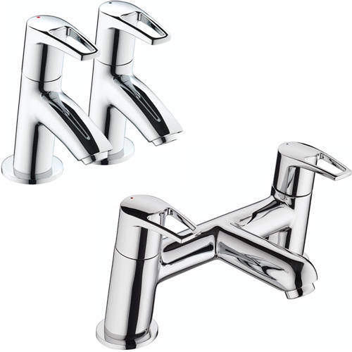 Bristan Smile Basin Taps & Bath Filler Tap Pack (Chrome).