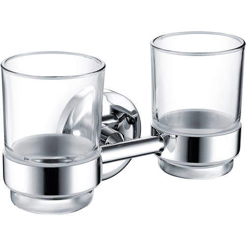 Bristan Accessories Solo Double Tumbler & Holder (Chrome).