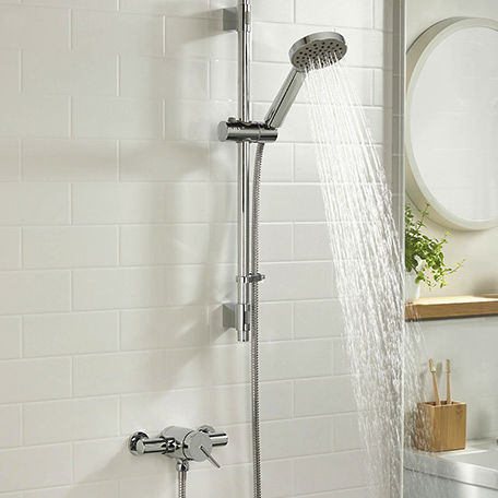 Bristan Sonique Exposed Mini Shower Valve With Slide Rail Kit (Chrome).