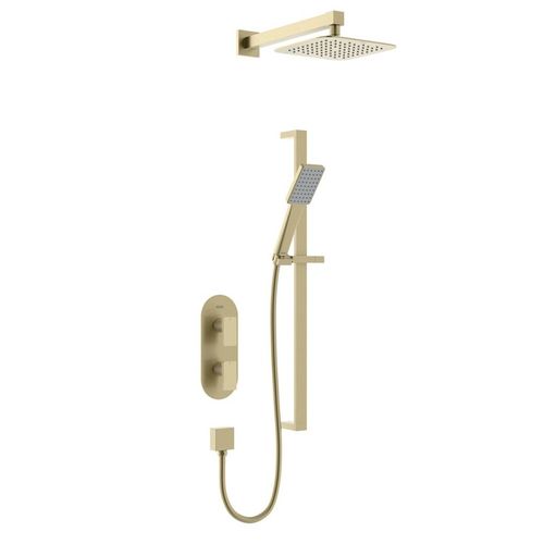Bristan Tangram Thermostatic Shower Package (Brushed Brass).