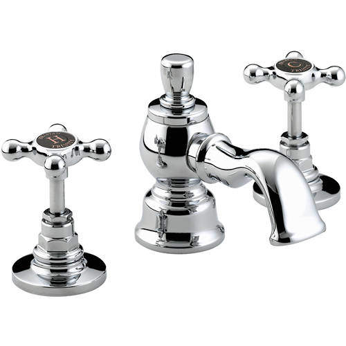Bristan Trinity 3 Hole Basin Mixer Tap With Pop Up Waste (Chrome).