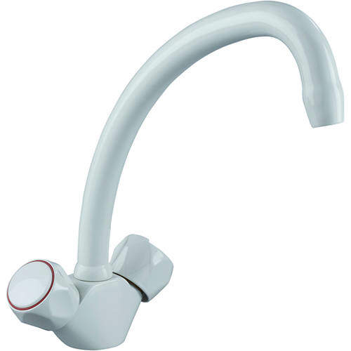 Bristan Kitchen Club Budget Sink Mixer Kitchen Tap (White).