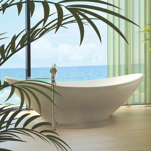 BC Designs Kurv Bath With Plinth 1890mm (Matt White).