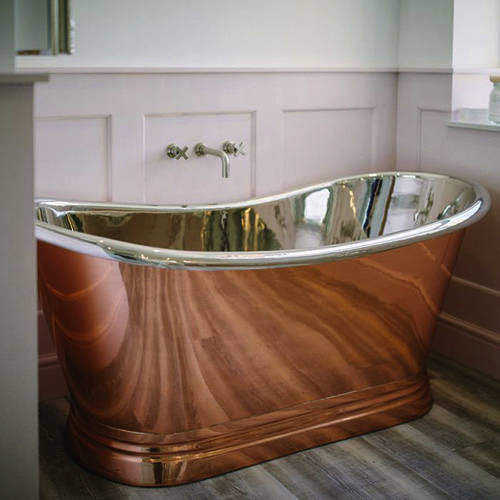 BC Designs Copper & Nickel Boat Bath 1700mm (Nickel Inner/Copper Outer).
