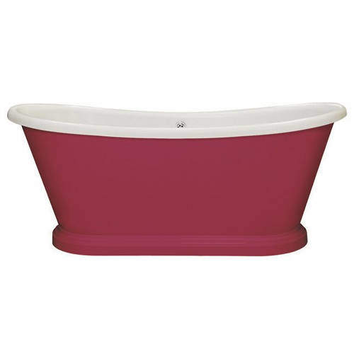 BC Designs Painted Acrylic Boat Bath 1580mm (White & Rectory Red).