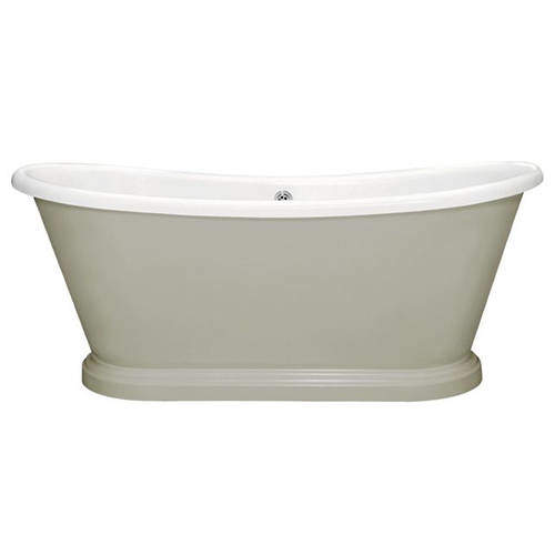 BC Designs Painted Acrylic Boat Bath 1580mm (White & Manor House Grey)