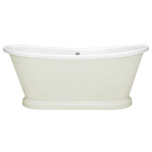 BC Designs Painted Acrylic Boat Bath 1580mm (White & Dimpse).