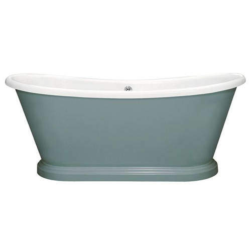 BC Designs Painted Acrylic Boat Bath 1580mm (White & Oval Room Blue).