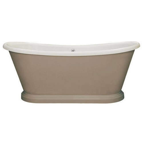 BC Designs Painted Acrylic Boat Bath 1800mm (White & Charleston Grey).