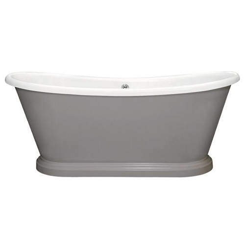 BC Designs Painted Acrylic Boat Bath 1800mm (White & Mole`s Breath).