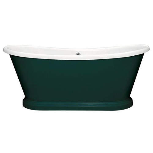 BC Designs Painted Acrylic Boat Bath 1800mm (White & Mid Azure Green).
