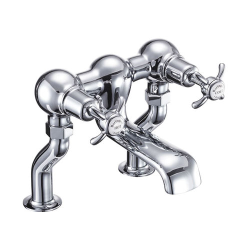 Burlington Anglesey Bath Filler Tap (Chrome & White).