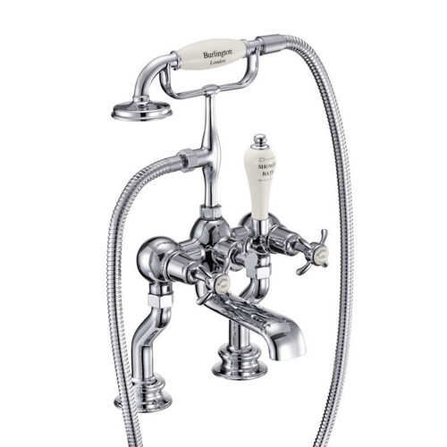 Burlington Anglesey Bath Shower Mixer Tap With Kit (Chrome & Medici).