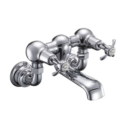 Burlington Anglesey Wall Mounted Bath Filler Tap (Chrome & White).