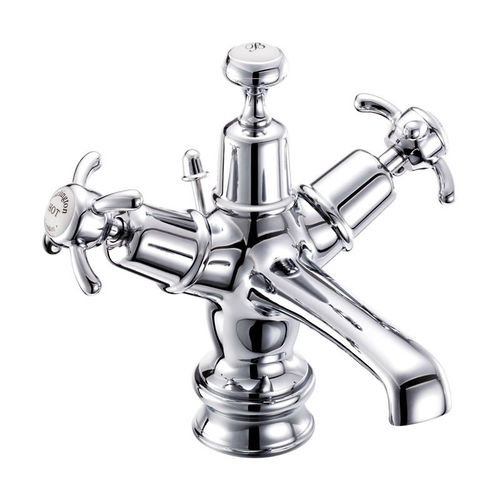 Burlington Anglesey Basin Tap With Pop Up Waste (Chrome & White).