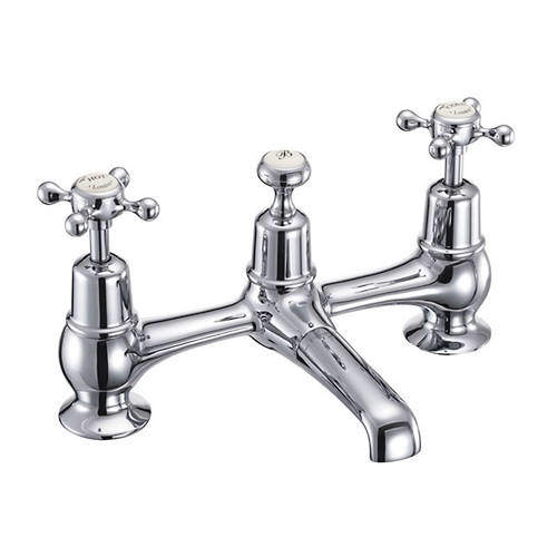 Burlington Claremont 2 Hole Basin Mixer Tap With Waste (Chrome & Medici).