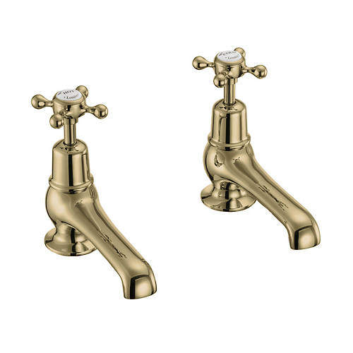 Burlington Claremont Basin Taps 5" (Gold & White).