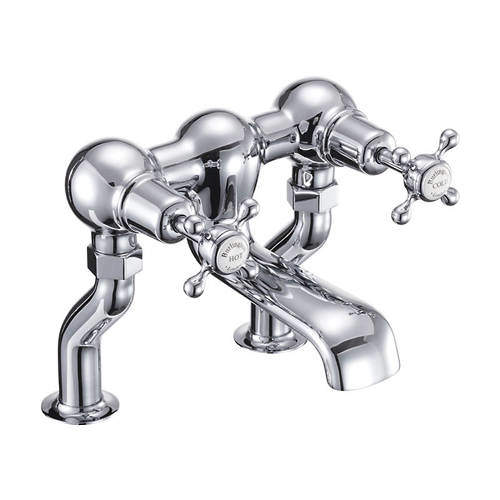 Burlington Claremont Bath Filler Tap (Chrome & White).