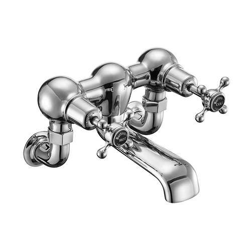 Burlington Claremont Wall Mounted Bath Filler Tap (Chrome & Black).