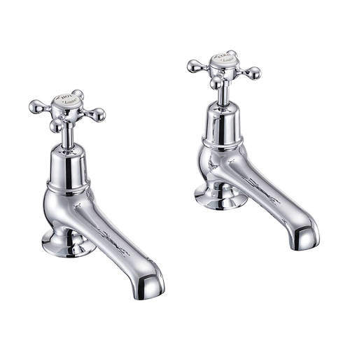 Burlington Claremont Bath Taps (Chrome & White).