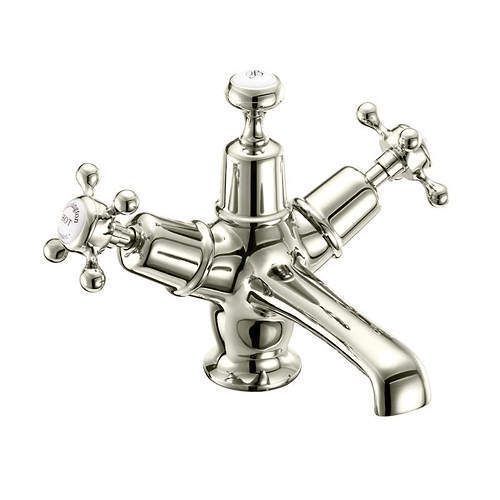 Burlington Claremont Basin Tap With Click Clack Waste (Nickel & White).