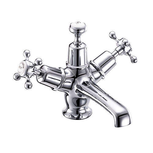 Burlington Claremont Basin Tap With Click Clack Waste (Chrome & White).