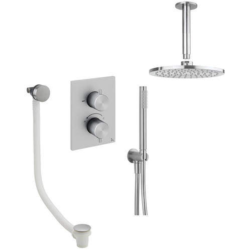 Crosswater 3ONE6 Shower Pack With Head & Handset, Bath Fill (S Steel).