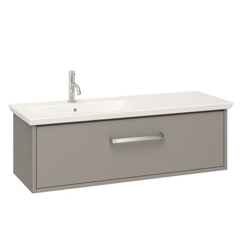 Crosswater Arena Vanity Unit With Ceramic Basin (1000mm, Grey Matt, LH).