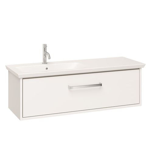 Crosswater Arena Vanity Unit With Ceramic Basin (1000mm, White Gloss, LH).