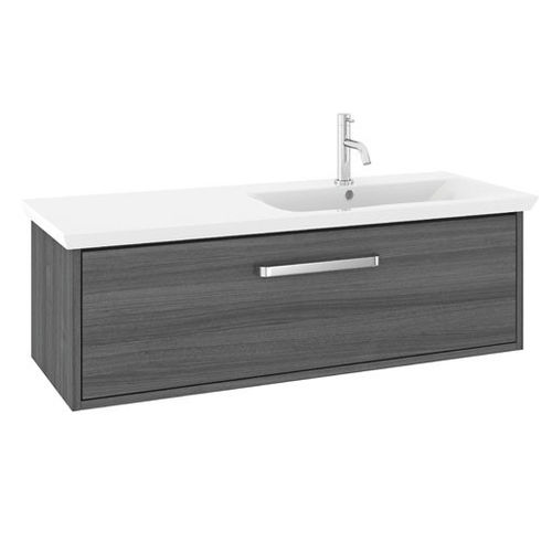 Crosswater Arena Vanity Unit With Ceramic Basin (1000mm, Steelwood, RH).