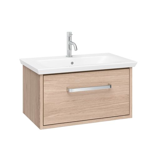 Crosswater Arena Vanity Unit With Ceramic Basin (600mm, Modern Oak, 1TH).