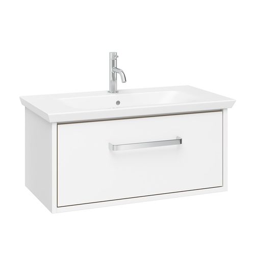 Crosswater Arena Vanity Unit With Ceramic Basin (700mm, White, 1TH).