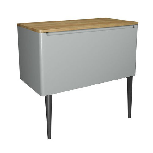 Crosswater Artist Vanity Unit With Onyx Black Legs (1000mm, Storm Grey Matt).