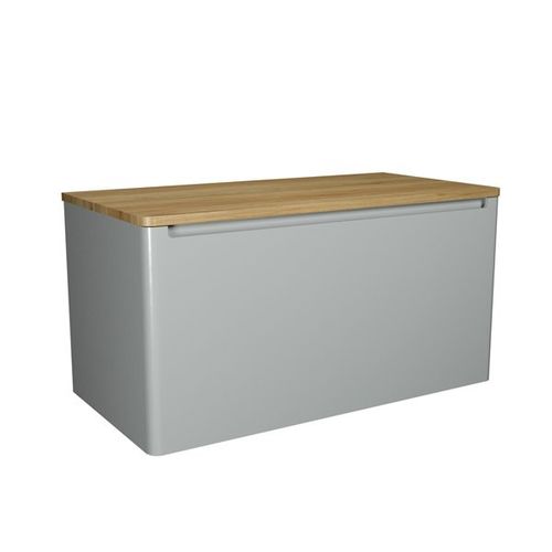 Crosswater Artist Vanity Unit With Oak Top (1000mm, Storm Grey).