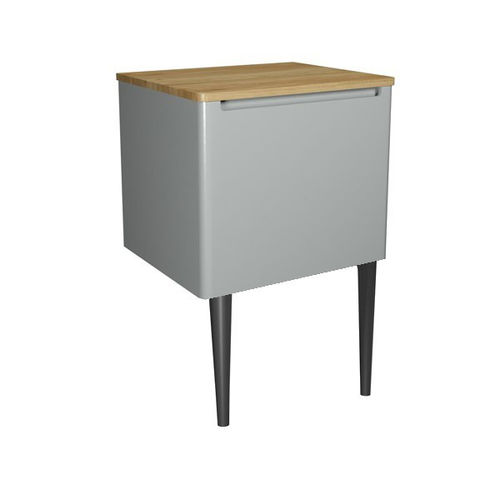 Crosswater Artist Vanity Unit With Onyx Black Legs (600mm, Storm Grey Matt).