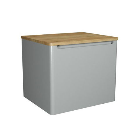 Crosswater Artist Vanity Unit With Oak Top (600mm, Storm Grey Matt).