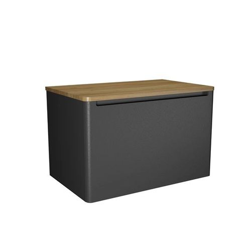 Crosswater Artist Vanity Unit With Oak Top (800mm, Onyx Black).