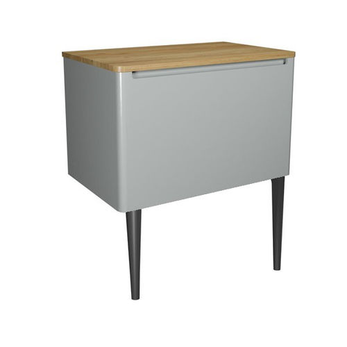 Crosswater Artist Vanity Unit With Onyx Black Legs (800mm, Storm Grey Matt).