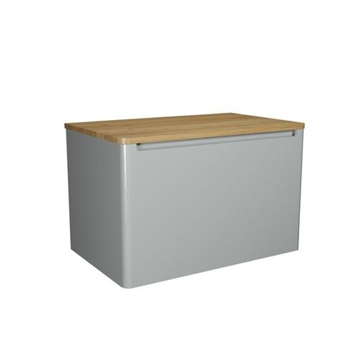 Crosswater Artist Vanity Unit With Oak Top (800mm, Storm Grey Matt).